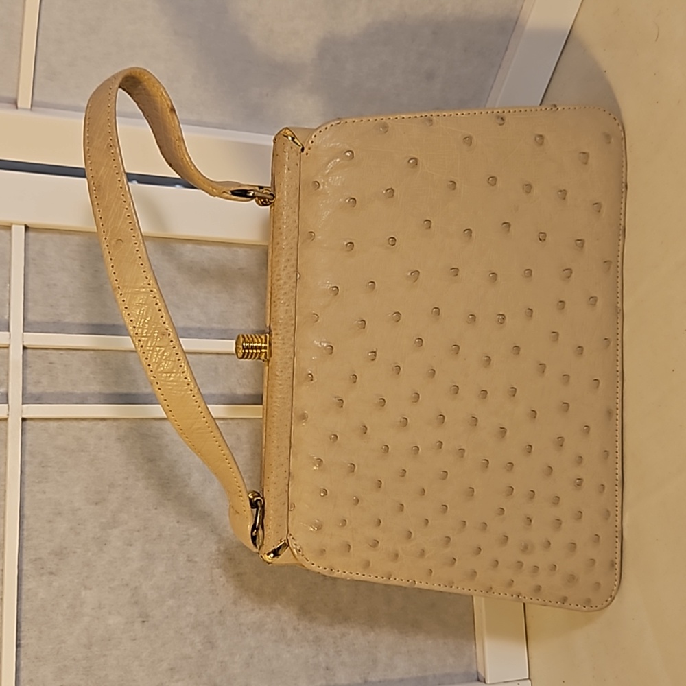 Vintage 1960 Corbeau Curio Ostrich Leather Handbag
